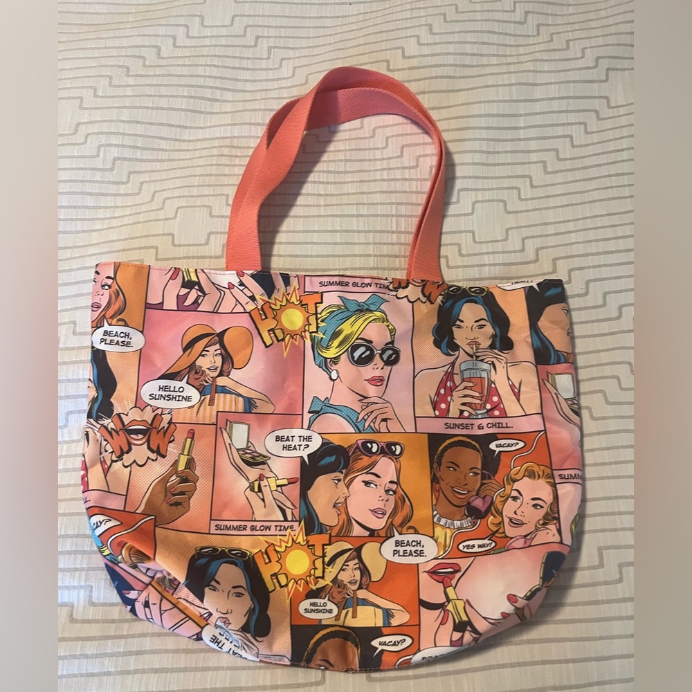 Women’s Pink Comic-Print Tote Bag